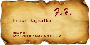 Fricz Hajnalka névjegykártya